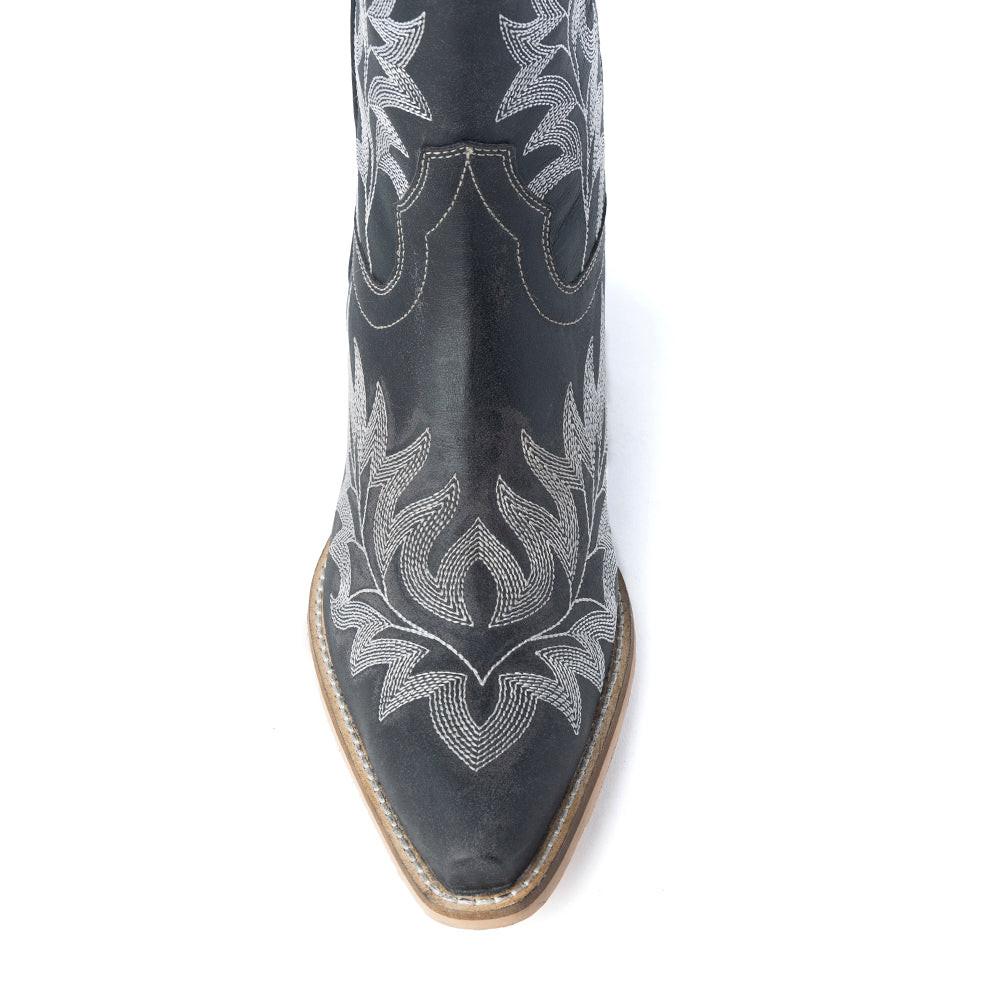 Desert Pearl Ankle Boots in Coal Black