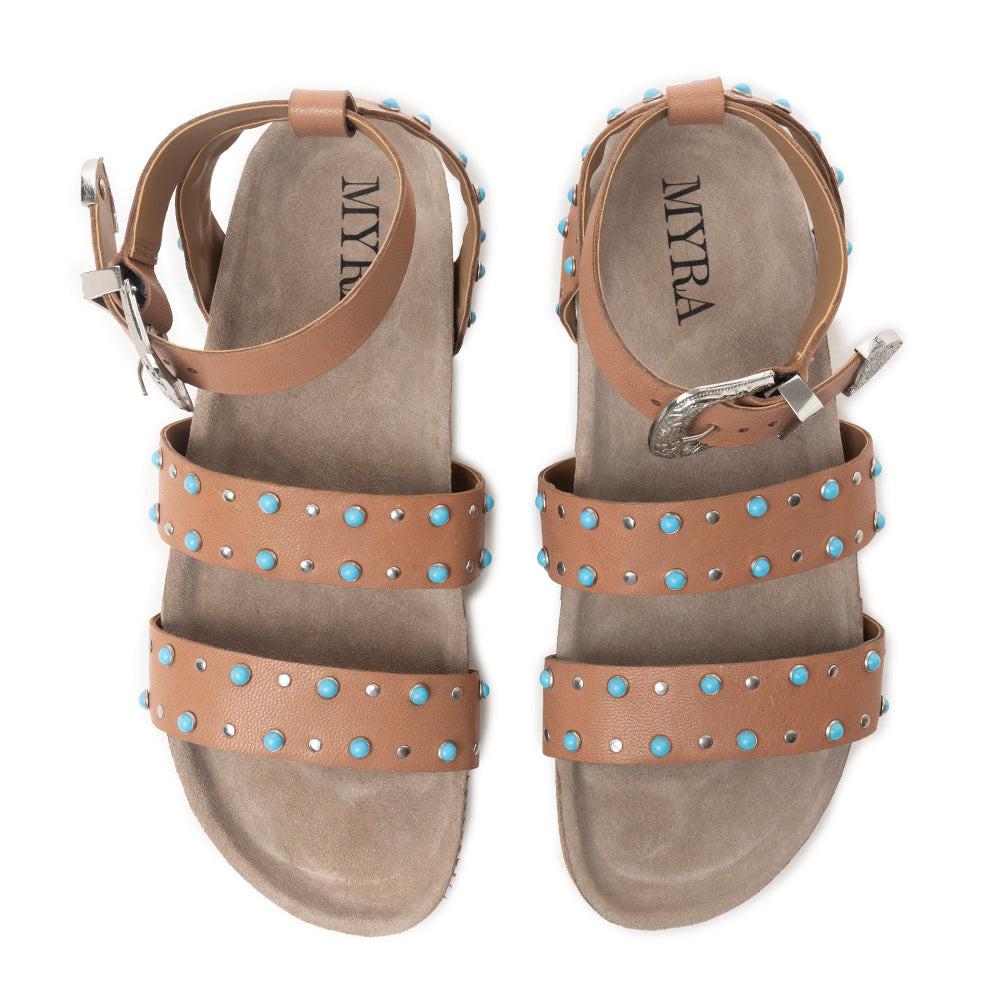 Saddle Ridge Trail Leather Sandals in Light Brown