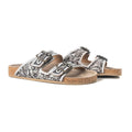 Mesa Scroll Handtooled Sandals in Brown & White