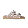 Myra Marlowe Western Handtooled Leather Sandals in Ivory Bloom