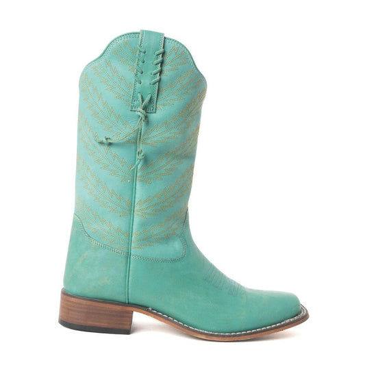Westernstiefel mit Bluebonnet-Stickerei in Petrol