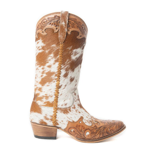 Dakota Dust Handgearbeitete Stiefel in Braun & Weiß
