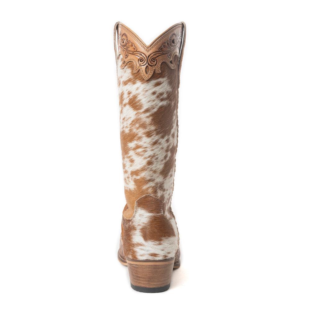 Dakota Dust Handtooled Boots in Tan & White