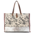 Myra Floweret Weekender Bag for Women – Floral Printed Front, Buckle Closure, Fringed Edges for Travel Chic