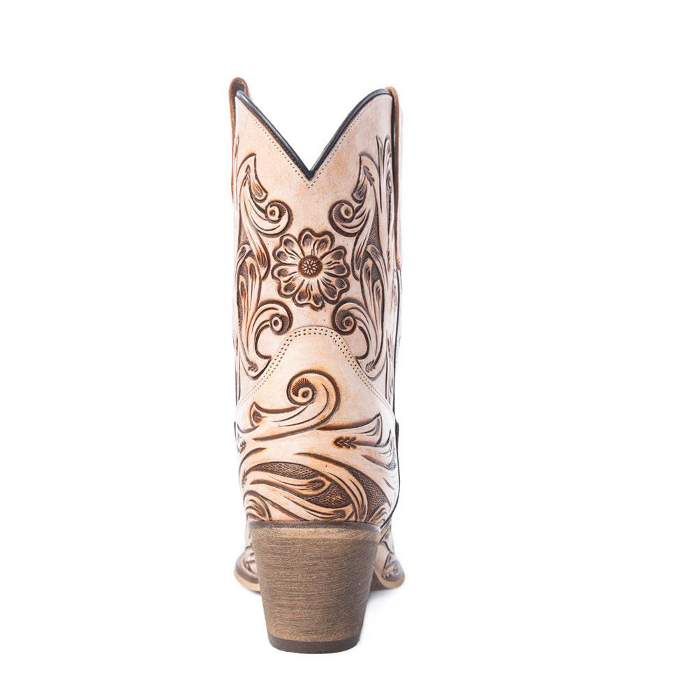 Copper Rose Western Booties in Cream