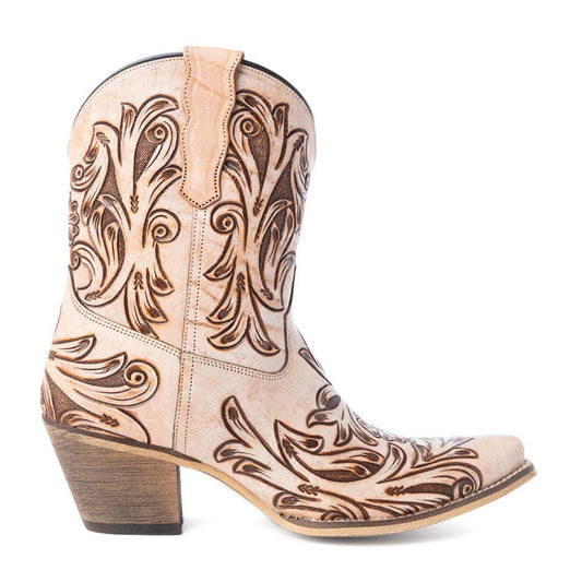 Copper Rose Western-Stiefeletten in Creme
