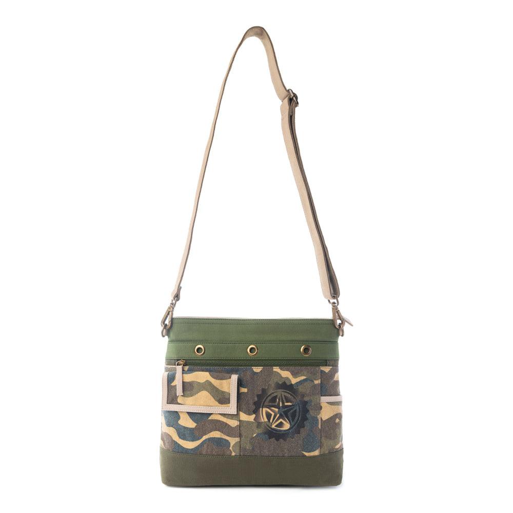 Myra Ranger's Day Crossbody Bag in Army Camo Green