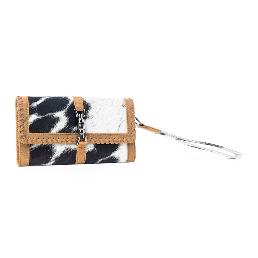 Myra Monarch Hide Hairon Leather Wallet in Rustic Ivory