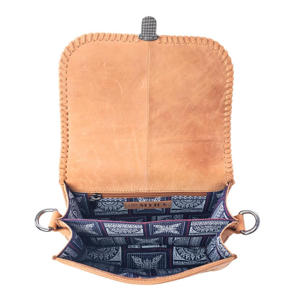 Myra Sunset Mirage Hairon Leather Bag in Maple White