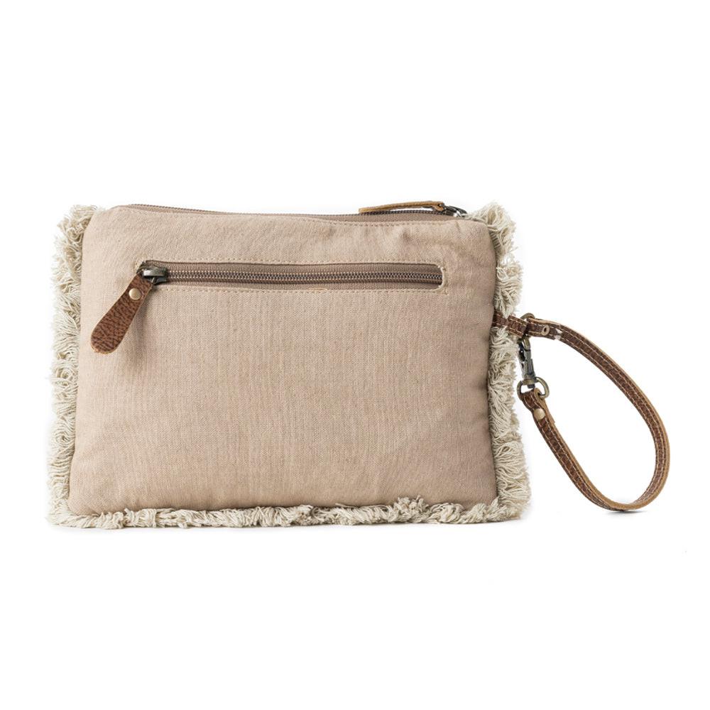 Meadow Lace Embroided Pouch in Ivory Bloom