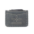 Outlander Edge Western Embroided Credit Card Holder in Ash Grey
