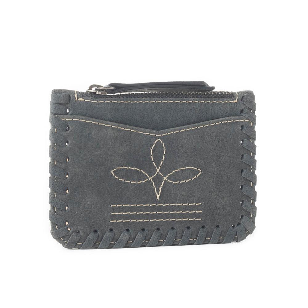 Outlander Edge Western Embroided Credit Card Holder in Ash Grey