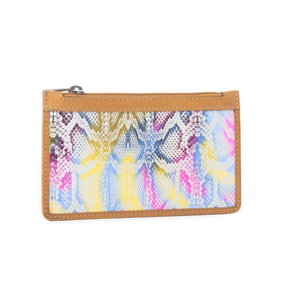 Sahara Bloom Leather Credit Card Holder in Sunset Pastels