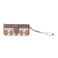 Solstice Weave Woven Wallet in Terracotta White