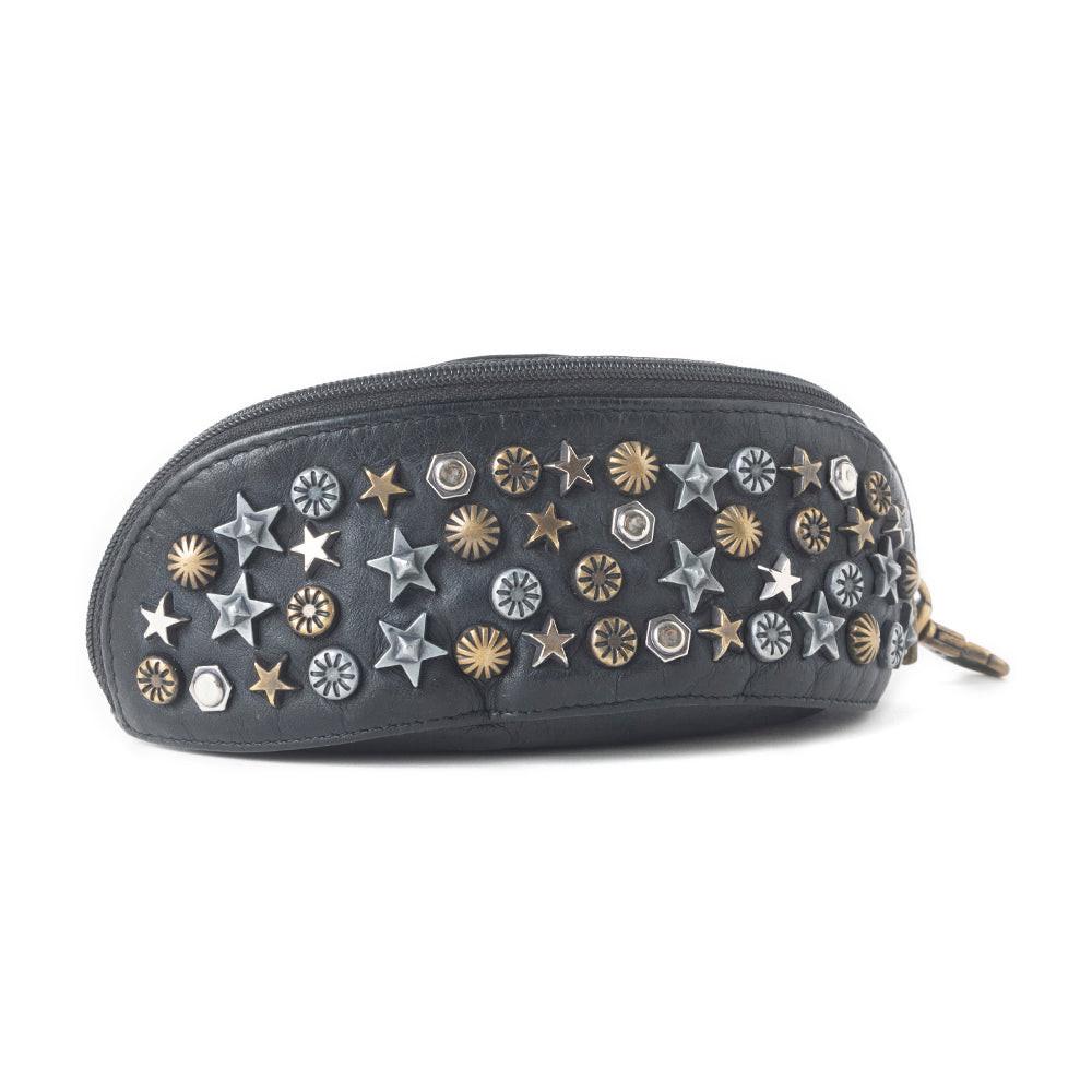 Myra Eclipse Charm Leather Sunglass Case in Midnight Black