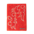 Texas Blaze Embroidered Leather Diary in Scarlet Red