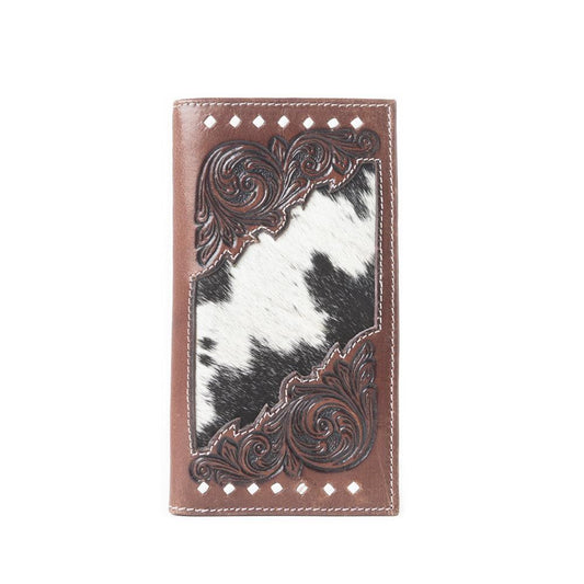 Blackhoof Handgearbeitetes Portemonnaie aus Hairon-Leder in Midnight Smoke