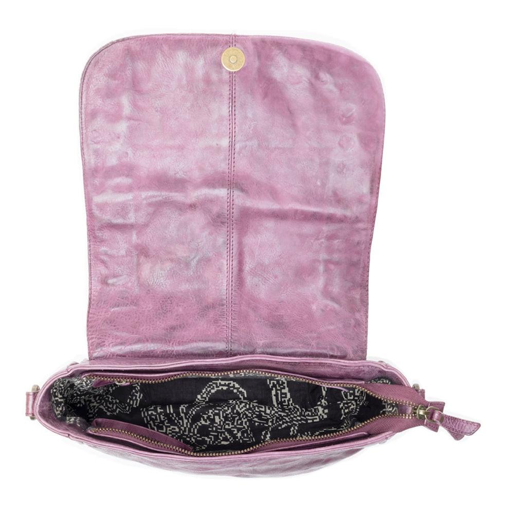 Western Scout Leather Crossbody Bag in Purple