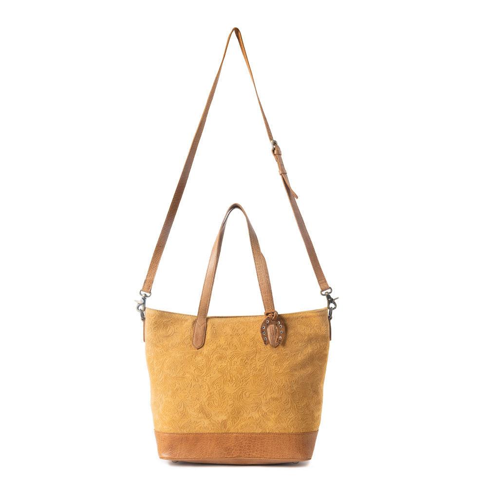 Amber Dune Leather Bag in Rustic Mustard