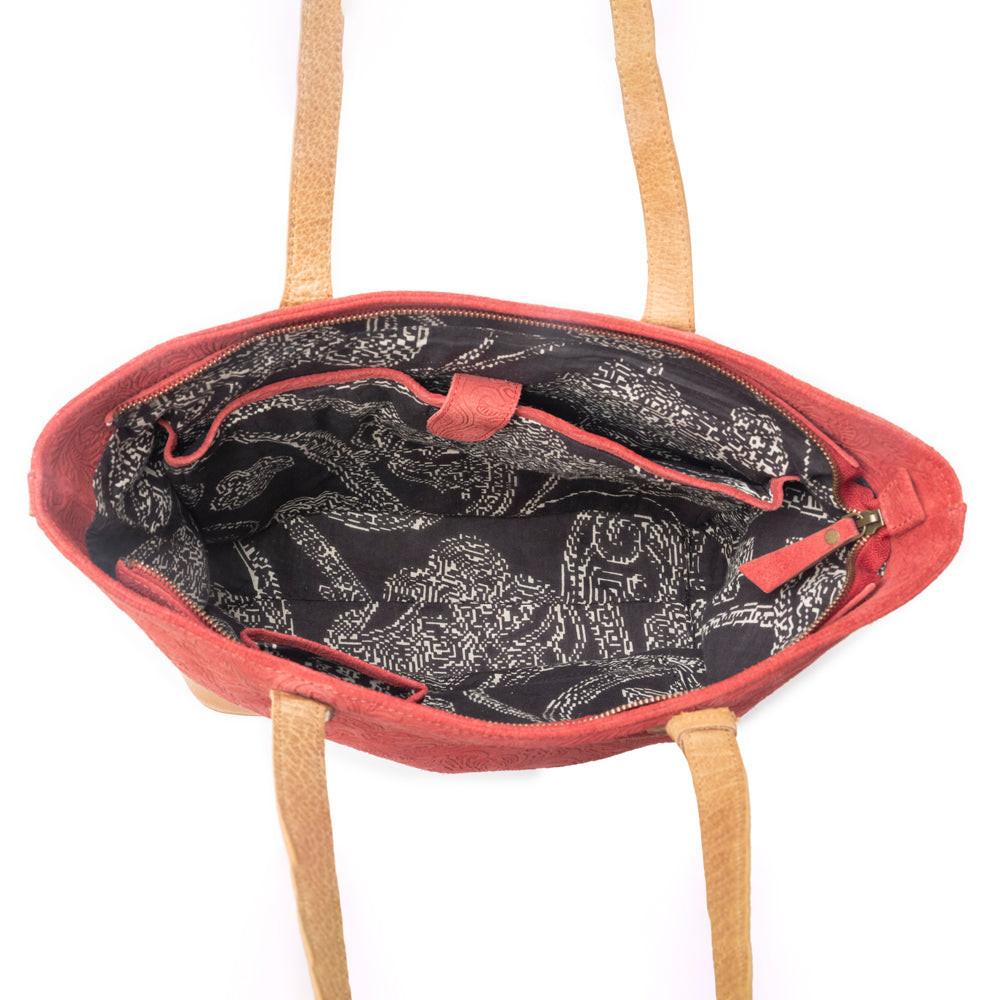 Amber Dune Leather Bag in Red