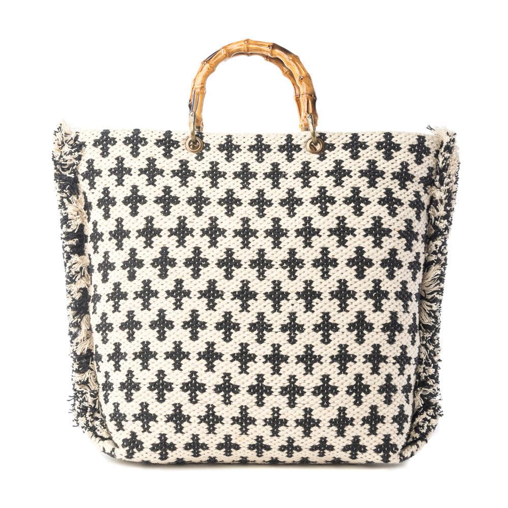 Myra Starlit Loom Hand Embroidered Tote Bag in Twilight Sand