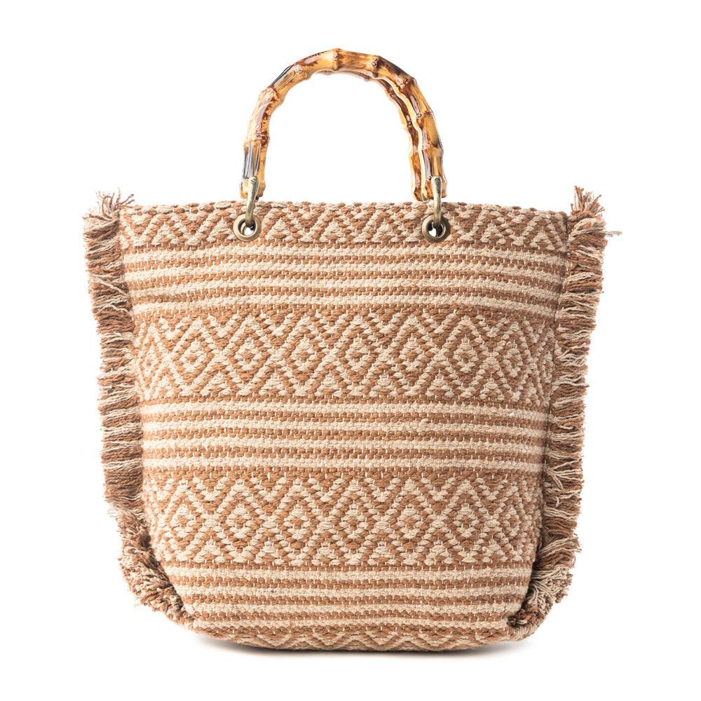 Myra Mesa Pioneer Hand Embroidered Tote Bag in Amber Grain