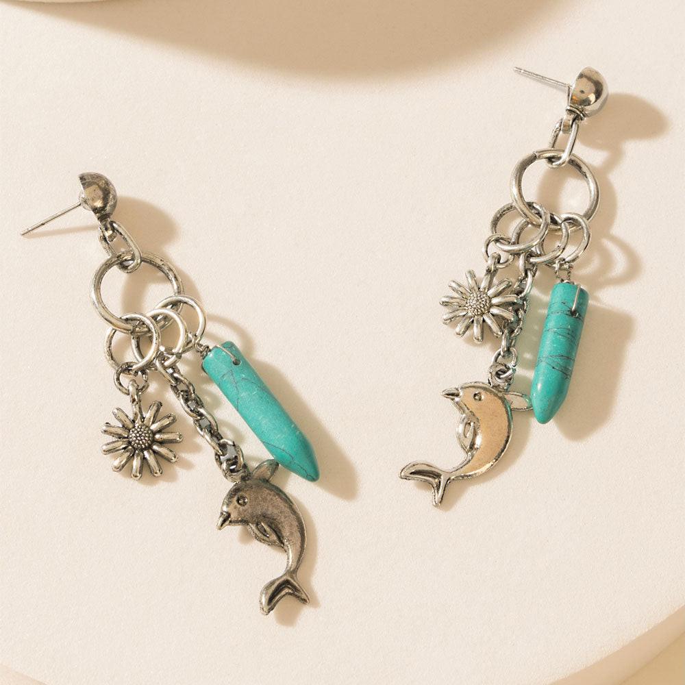 Laguna Luna Earrings in Cyan Silver