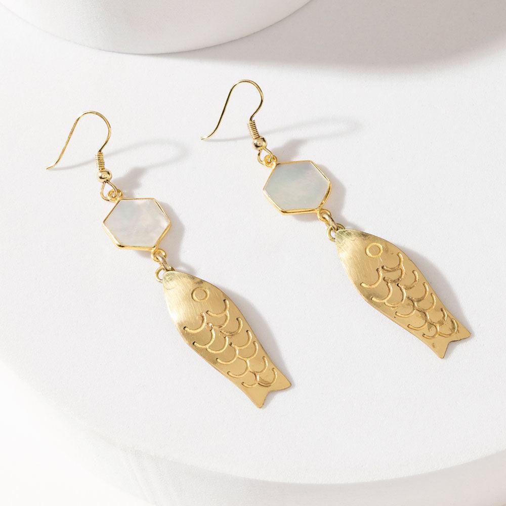Odessa Charm Earrings in Brass Glow
