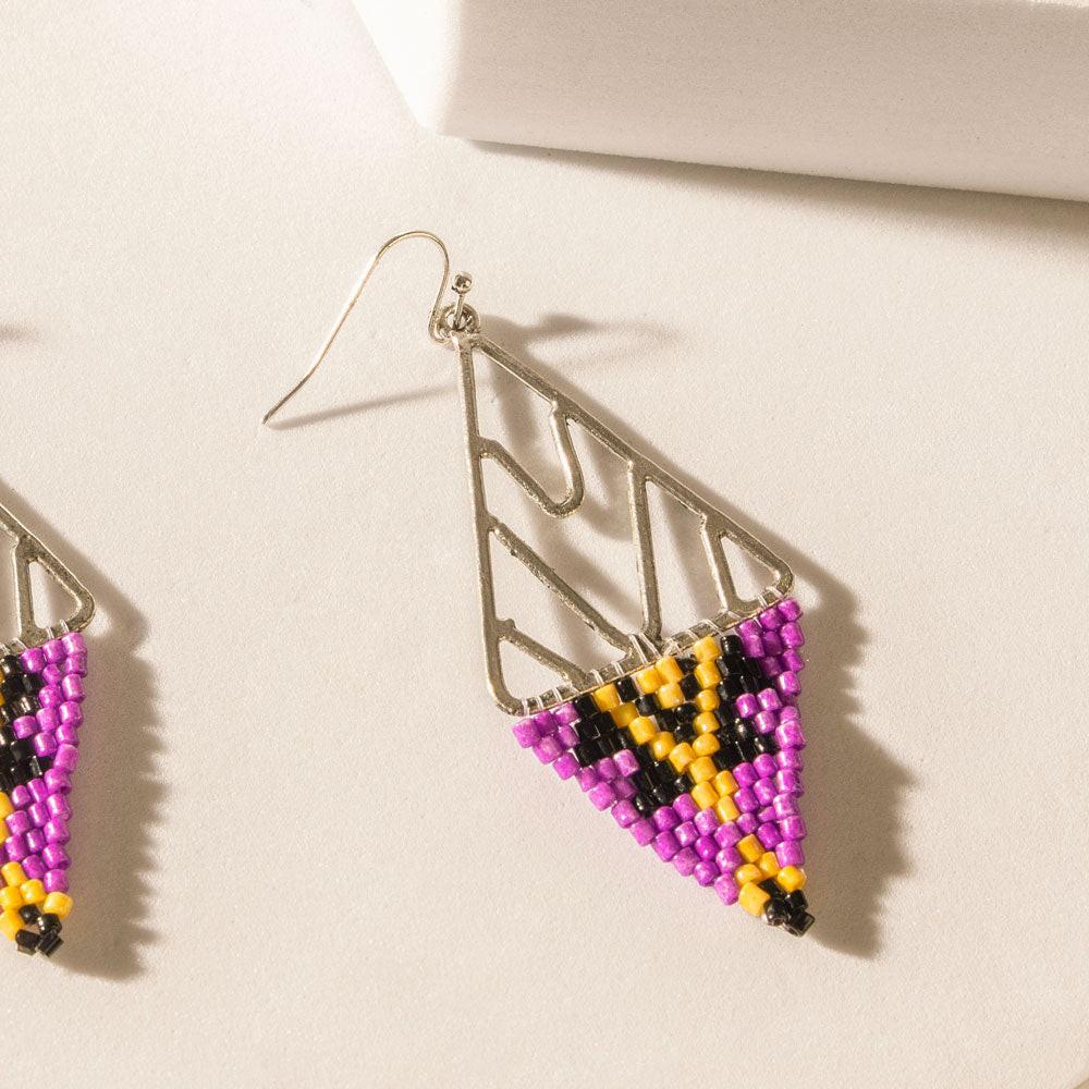 The Maya Earrings in Amethyst Black