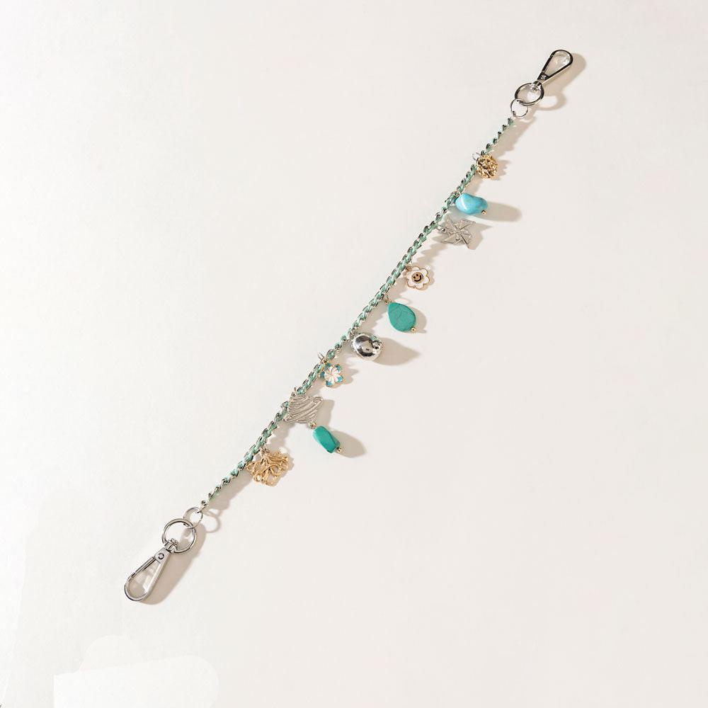 Seaside Relic Bag Charm in Lagoon Blue