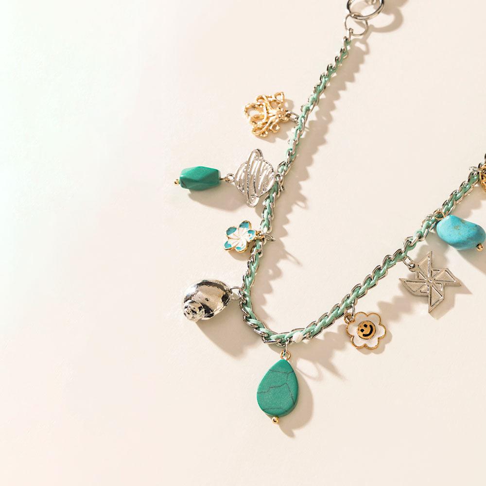 Seaside Relic Bag Charm in Lagoon Blue