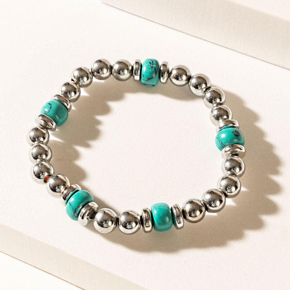 Calm & Chaos Bracelet in Aqua Silver