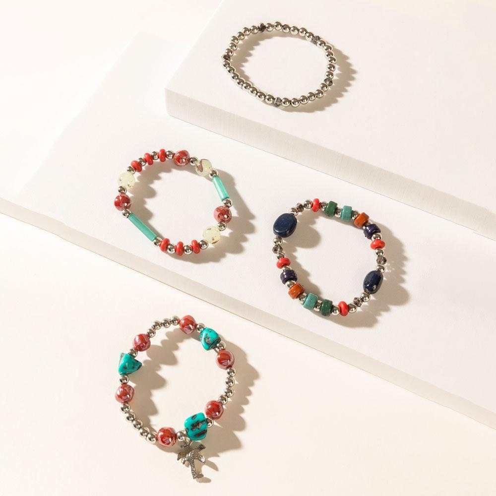 Islander Bliss Stack Bracelet in Lagoon Coral