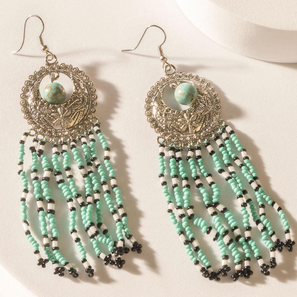 Night at Navajo Earrings in Deep Blue