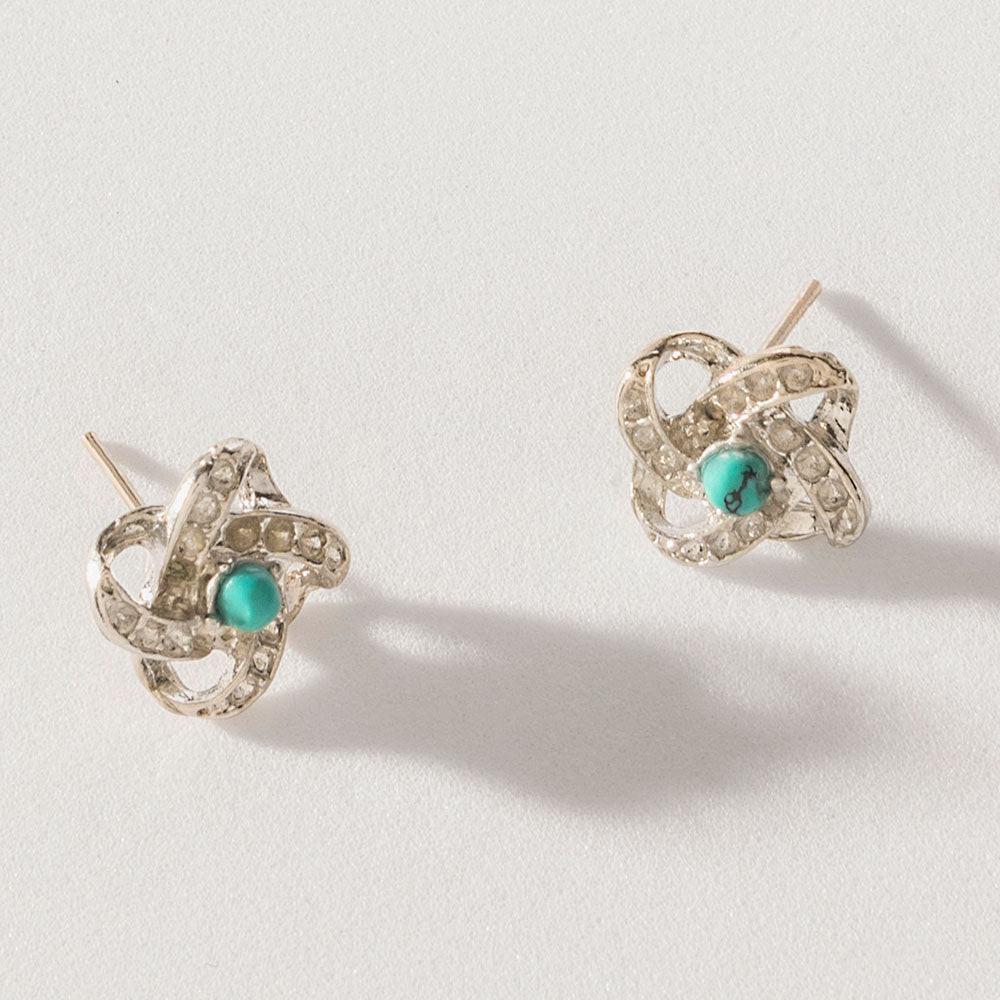 Myra Turquoise Trails & Silver Tales Set of 16 Earrings