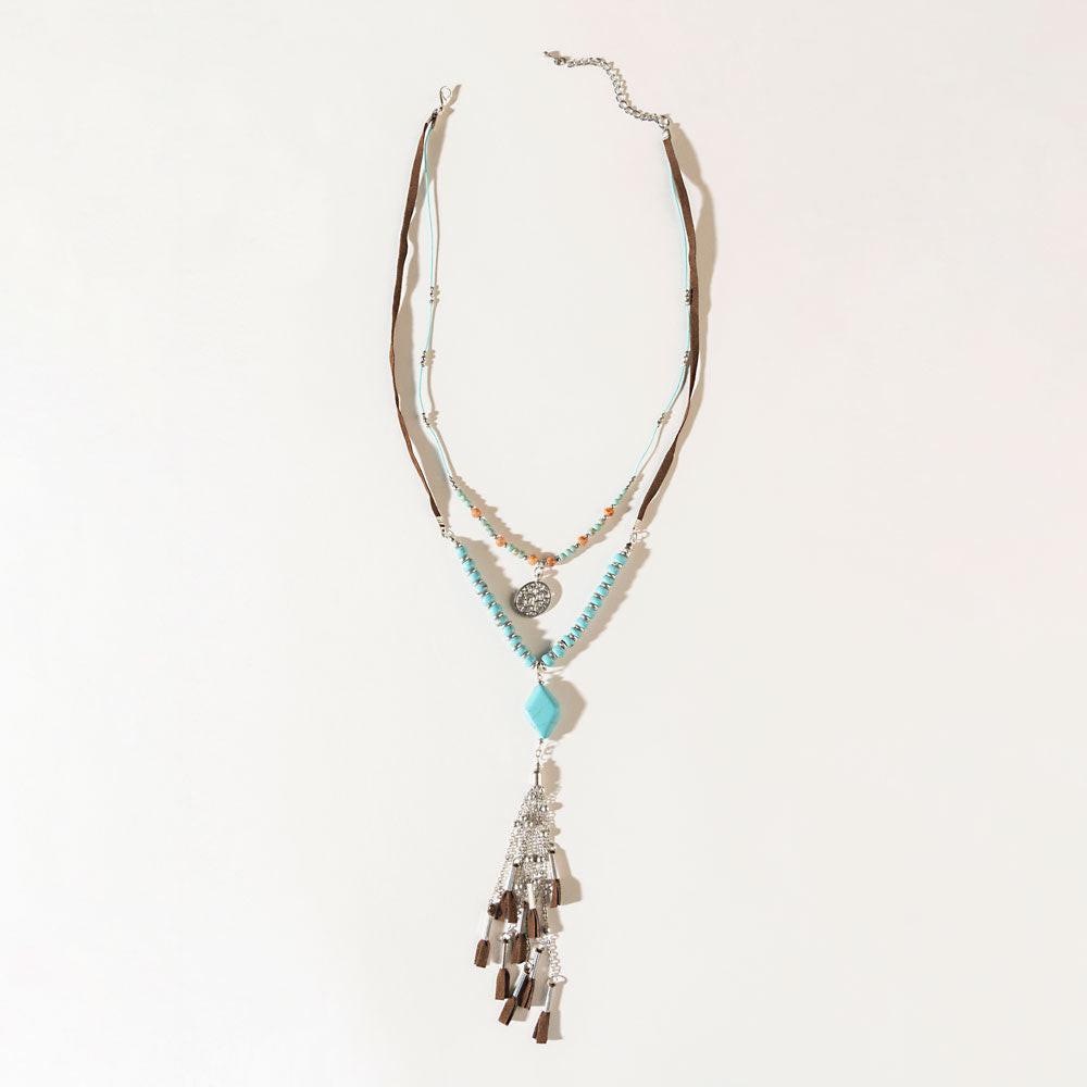 Two Moons Spell Necklace in Mesa Blue