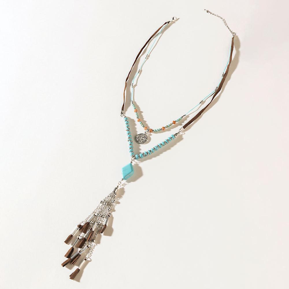 Two Moons Spell Necklace in Mesa Blue