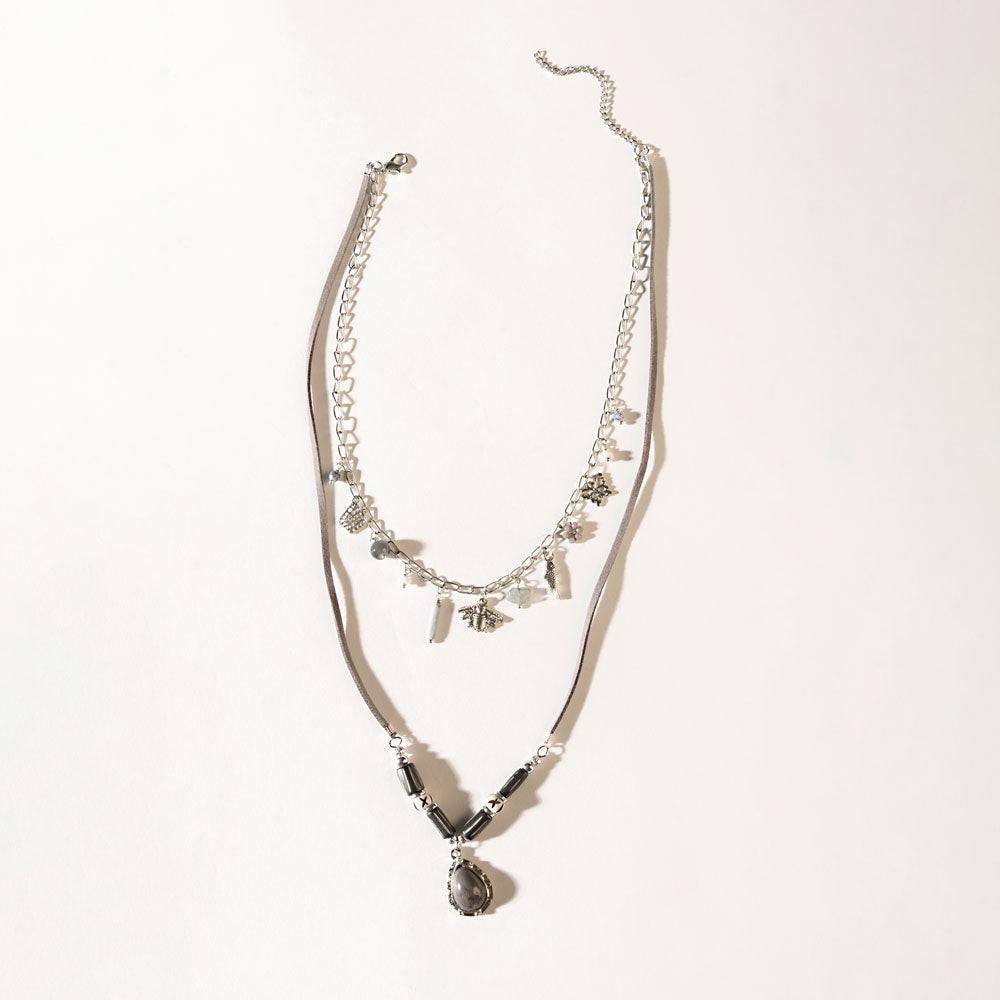 Wandererâ€™s Wish Necklace in Coal Silver