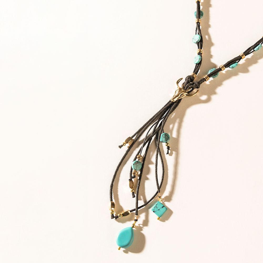 Bullseye Moonstone Necklace in Ghost Blue