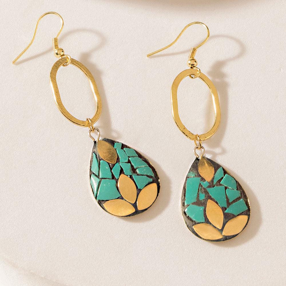 Myra Verdestone Earrings in Desert Teal