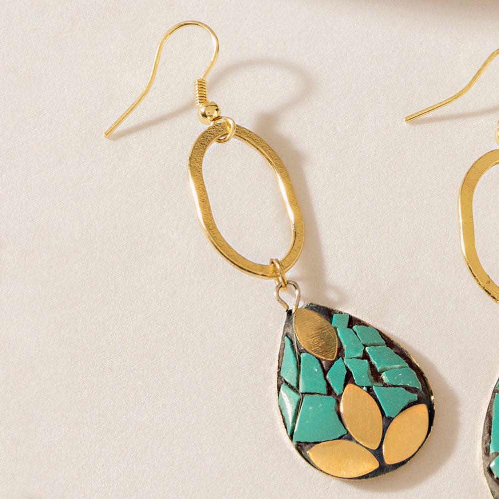 Myra Verdestone Earrings in Desert Teal