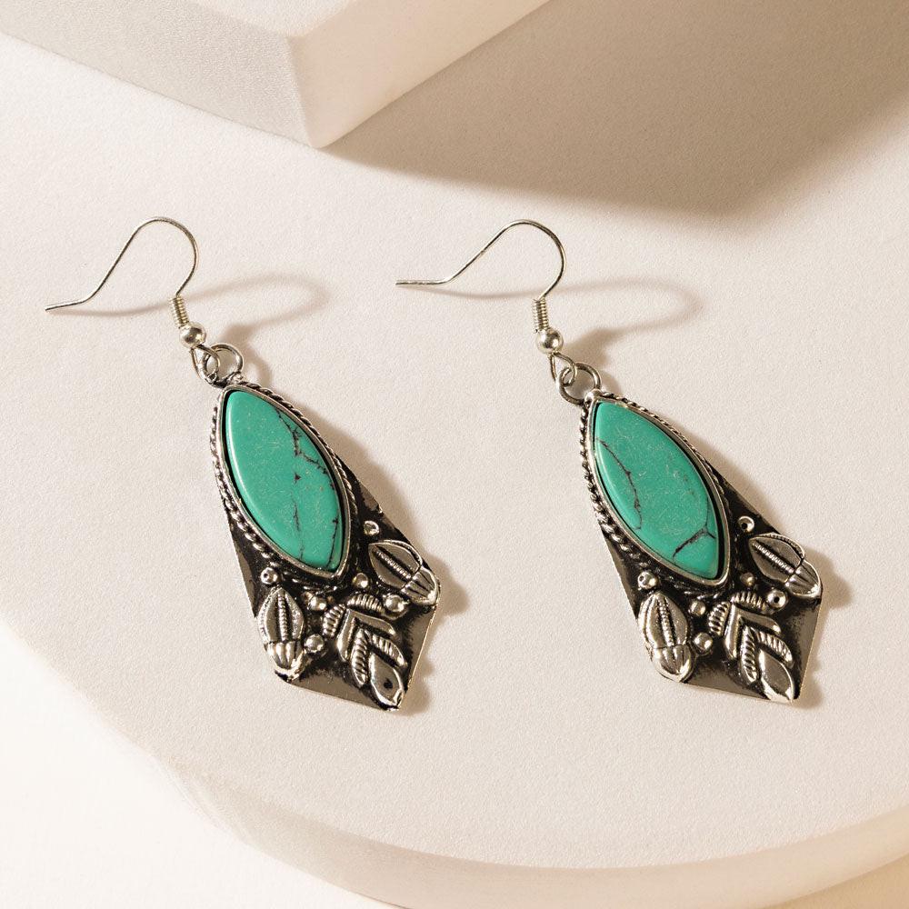 Myra Prairie Armor Earrings in Saddle Teal