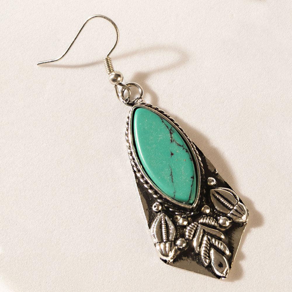 Myra Prairie Armor Earrings in Saddle Teal