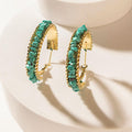 Myra Howlite Halo Earrings in Mineral Teal