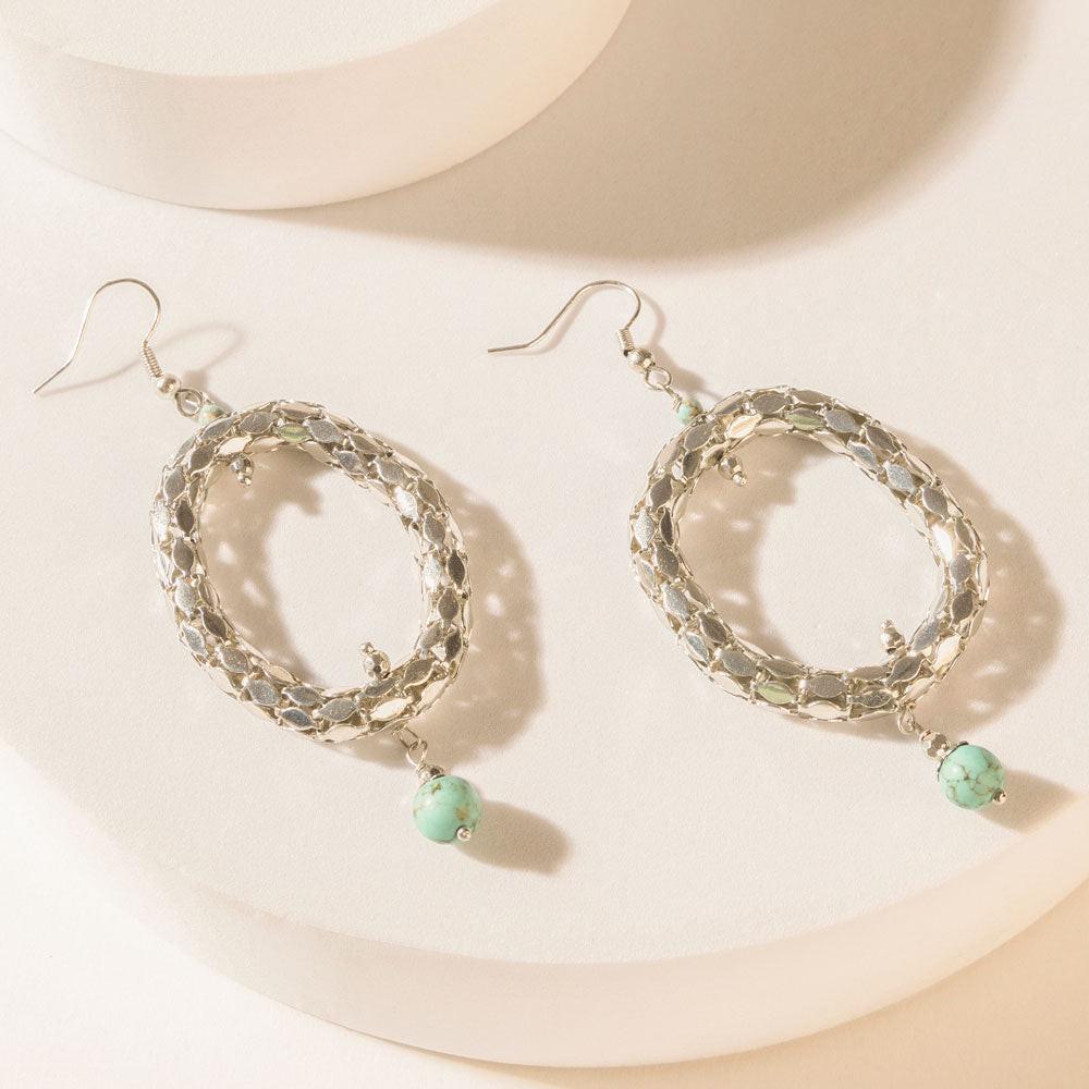 Myra Looping Lariat Earrings in Starry Silver