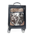 Myra Prairie Shadow Handtooled Hairon Leather Trolley in Stallion Noir