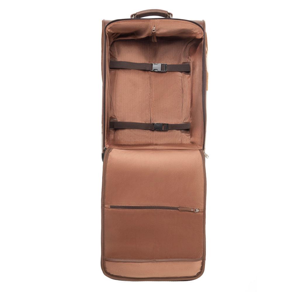 Myra Desert Fawn Handtooled Hairon Leather Trolley in Amber Fawn