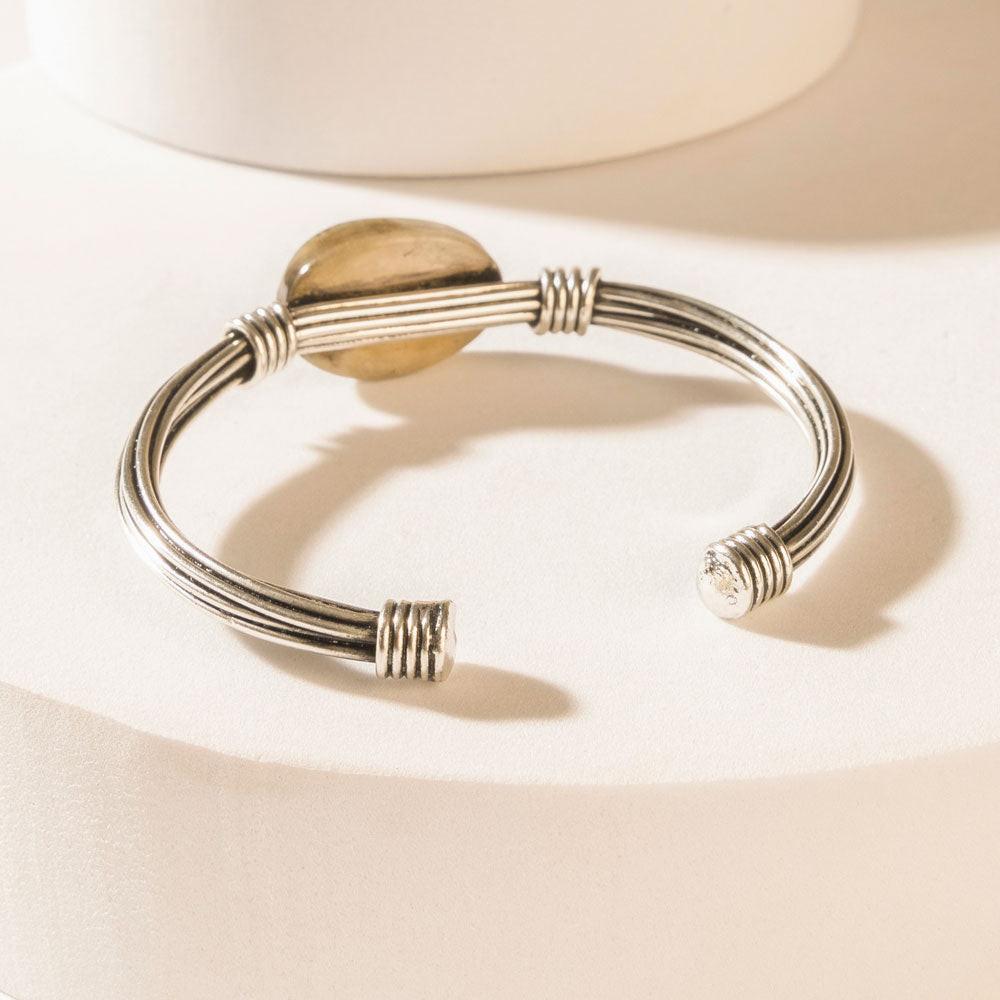 Myra Wanderer's Orb Cuff in Brushed Silver