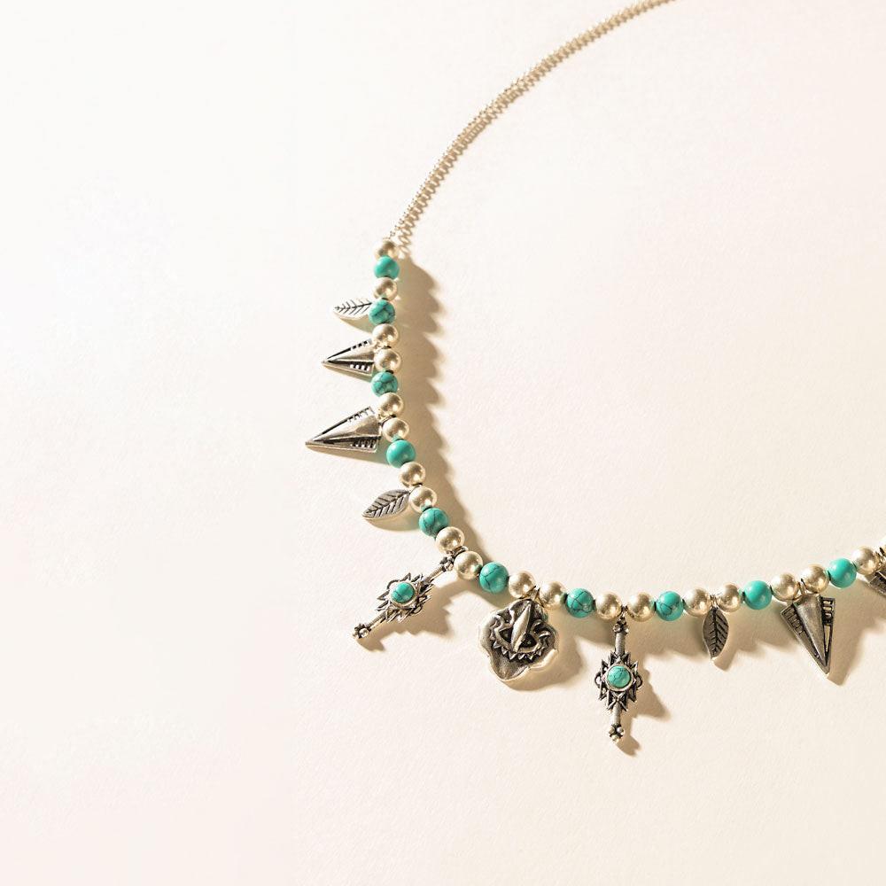 Myra Feather Song Necklace in Nomad Blue