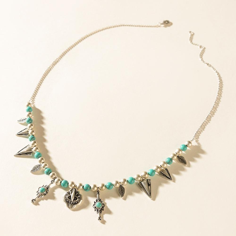 Myra Feather Song Necklace in Nomad Blue